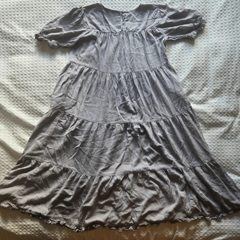 Tea N Rose. Blueish Grey Tiered Maxi Dress Size S - Picture 6 of 8